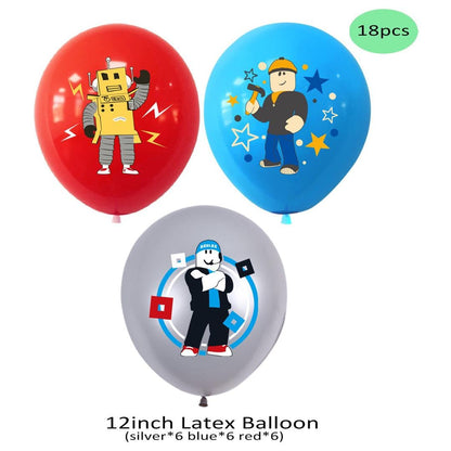 Set 58 Pcs Video Game Birthday Party Decorations Kit, Game Themed Birthday Party Supplies for Gamer Fans Cake Cupcake Topper Banner Balloons