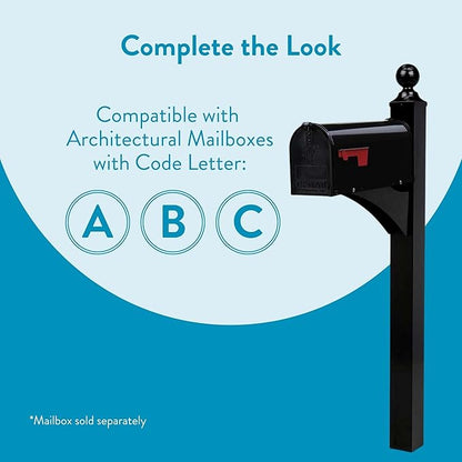 Architectural Mailboxes Landover Aluminum Mailbox Post, Black