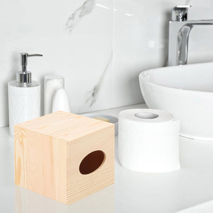 Geytetqi 6 Packs 5.8 Inch Wooden Tissue Box, Eco-Friendly, and Durable Square Wooden Facial Tissue Box for Home and Office Decor