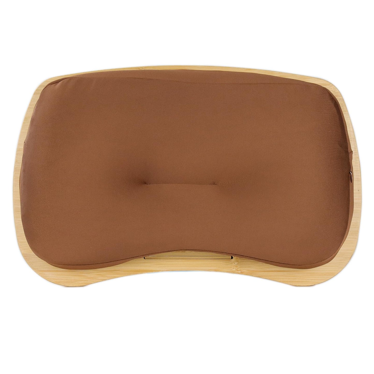 SANJIMO Lap Desk for Laptop with Cushion-Fits up to 17 inch, Bamboo Computer Laptop Stand with Phone Hoder, Anti-Slip Stopper