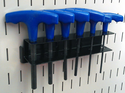 Wall Control Screwdriver Holder Bracket Slotted Metal Pegboard Accessory Slotted Tool Board - Black