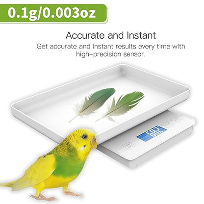 11lbs/0.1g Pet Scale for Small Animal, Whelping Scale, Guinea Pig Weighing Scale, High Precision 0.003oz, Suitable for All Newborn Pets, Kittens, Turtles,