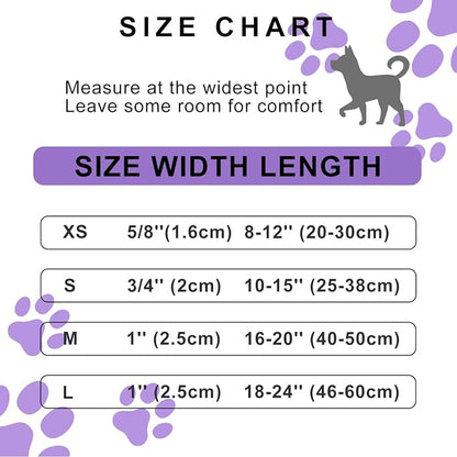 FURRYFECTION Reflective Dog Collar and Leash Set with Quick Release Buckle, Padded with Neoprene Adjustable Nylon Dog Collar for Small Medium and Large Dogs (Medium Collar+5FT Leash, Purple)