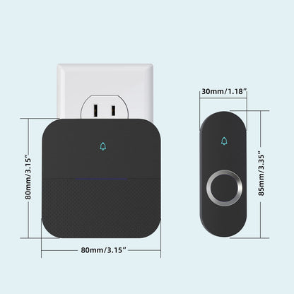 AIDA Lighted Wireless Doorbell for Home, Waterproof Battery Doorbell Wireless 1,000ft Range, 5 Volume Levels with 58 Doorbell Chimes & LED Flash (White, Doorbell with 2 Buttons & 1 Receiver)