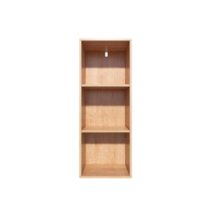VAFHYLLIS 3 Cube Storage Organizer,Wooden 3-Tier Open Shelf Bookshelf,Versatile Storage Cubes for Living Room，Bedroom,Home Office,(Oak, 3 cube-11.8 inch)