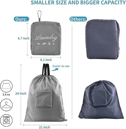 JHX Travel Laundry Bag, Dirty Clothes Bag 【Upgraded】