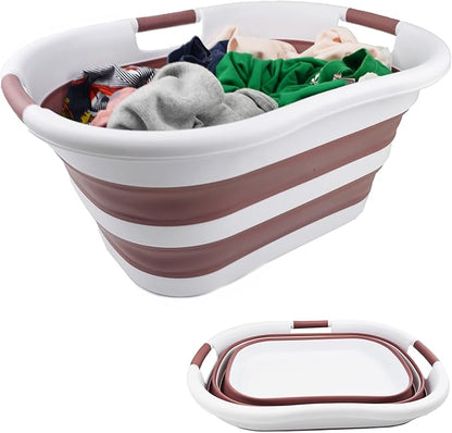 SAMMART 40L Collapsible Plastic Laundry Basket