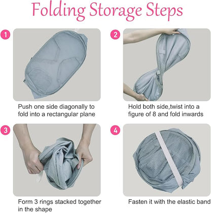4PCS Mesh Laundry Hamper, Collapsible Laundry Baskets, 75L Large Foldable Dirty