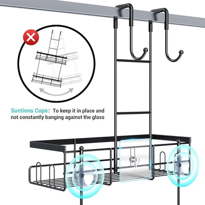 Over the Door Shower Caddy Hanging: Black Rustproof Shower Organizer over the