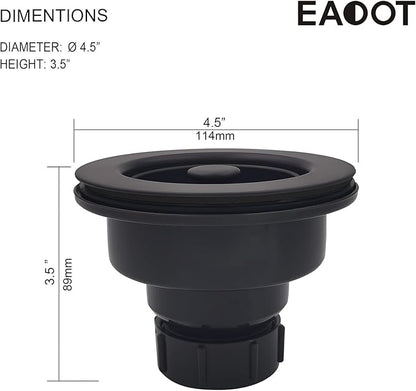 Black Polymer Drain Kitchen Sink Drain Assembly