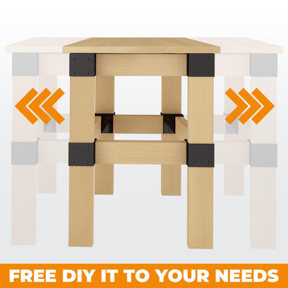 Heavy Duty Workbench Brackets Kit, 12 PCS 3-Way Right Angle Corner Braces for DIY 2''x4'' (Actual 1.5"x3.5") Wood, Steel Frame Building Plates for Workbench Table, Shelving, Garage Storage