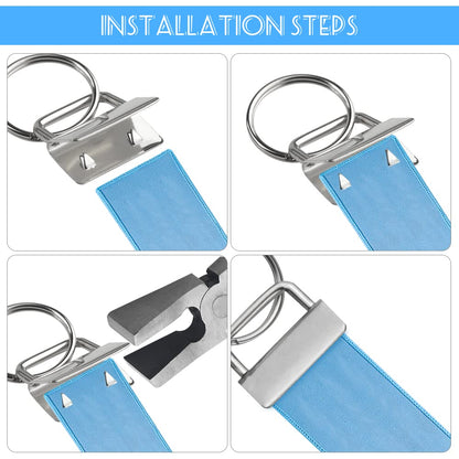 XINMEIWEN 72PCS Key Fob Hardware Set Including 24 Key Fob Hardware with Key Ring 24 Colorful Leather Keychain Tassel and 24 Swivel Snap Hooks for Keychain Making Supplies (6 Colors)