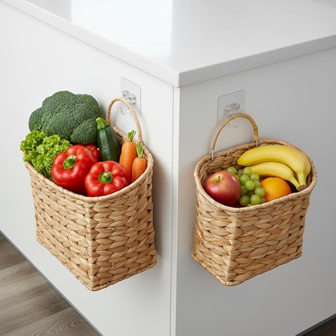Wicker Hanging Basket, Woven Hanging Wall Basket
