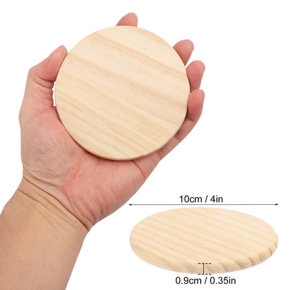 36 PCS 4 Inch Unfinished Wood Coasters, Premium Round Wooden Plaques for DIY Crafts, Drawing, Painting, Wood Engraving, Wood Burning, Laser Scroll Sawing and Home Decoration