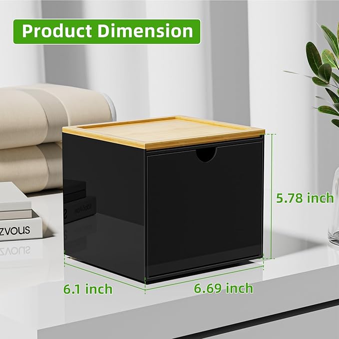 VITVITI Drawer Disposable Face Towel Holder Box, Acrylic Facial Towel Container