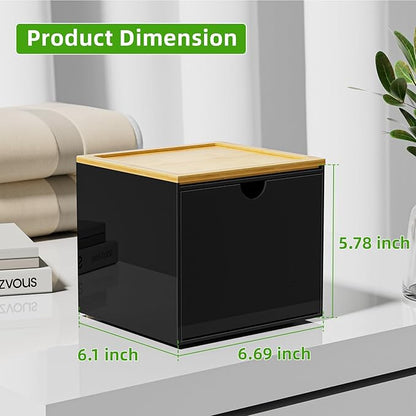 VITVITI Drawer Disposable Face Towel Holder Box, Acrylic Facial Towel Container