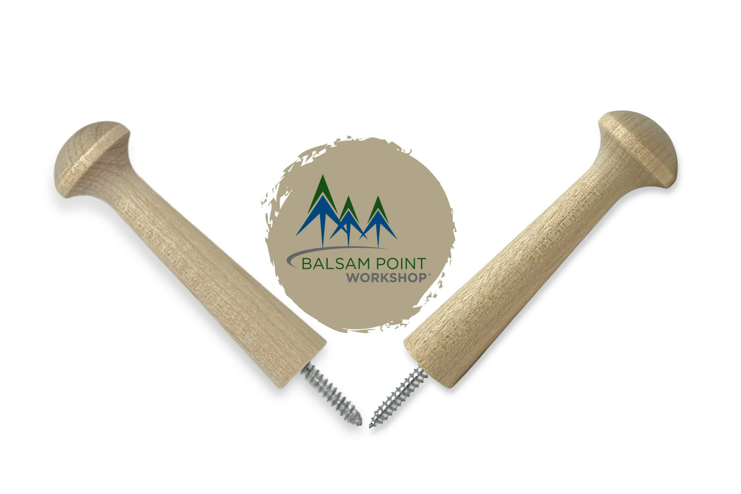 Screw-On Shaker Pegs Birch Hardwood - 2.9-Inch Wood Length Plus Hangerbolt - 10-Pack