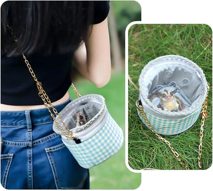 La La Pet® Creative Hamster Carrier Bag with Adjustable Chain Small Pet Travel Bag Sugar Glider Carrier Bag Hedgehog Carrier Bag Guinea Pig Carrier Bag for Outdoor Use