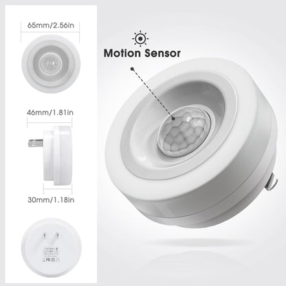 Briignite Motion Sensor Night Light, 4 Pack, Night Lights Plug into Wall, Auto On/Off Motion Activation Nightlight, Energy-Saving 0.6W LED, Daylight White, Ideal for Kids, Bedroom, Bathroom