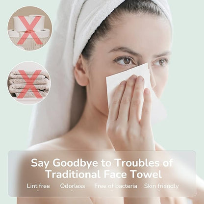 Disposable Face Towel 200 Cont, 7.9"X7.9"Clean Face Towelettes