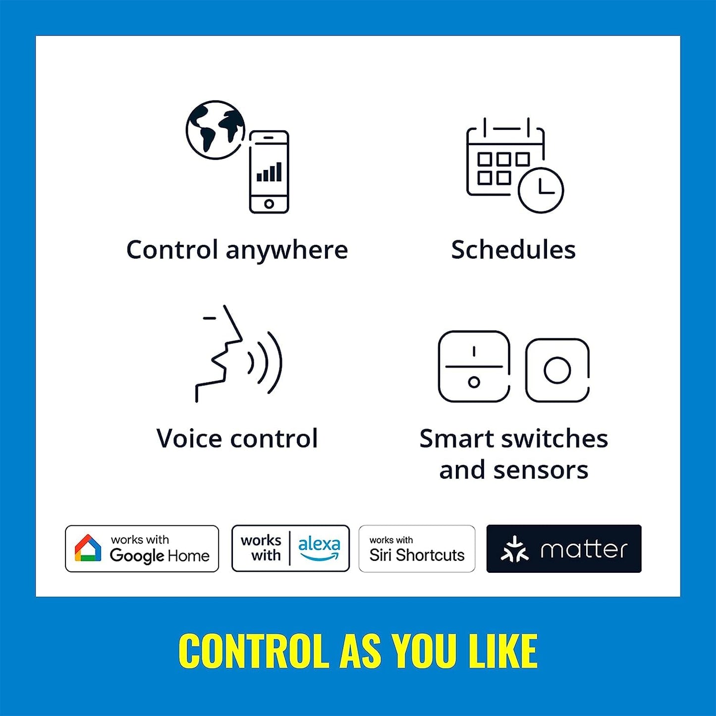 WiZ 60W A19 Tunable White LED Smart Bulb - Pack of 6 - E26- Indoor - Connects to Your Existing Wi-Fi - Control with Voice or App + Activate with Motion - Matter Compatible