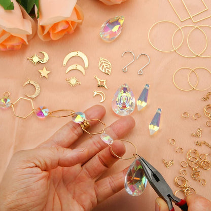 HYBEADS DIY Suncatchers, 400 pcs Sun Catchers Making Supplies Kit Art and Crafts for Adults Prism Hanging Decorative Suncatcher with Crystals Rainbow Maker for Indoor Windows Office Home Decor