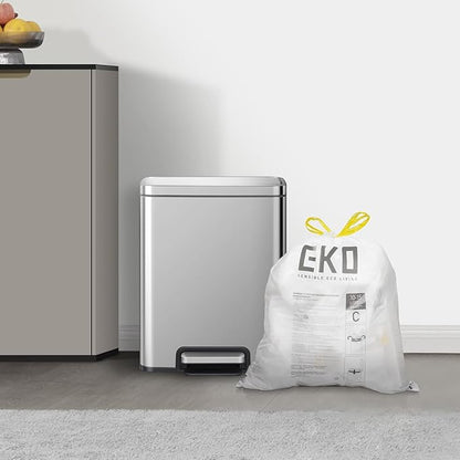 EKO 4 Gallon / 10-15 Liter, Extra-Strong Unscented Garbage Bags, Easy-Dispense