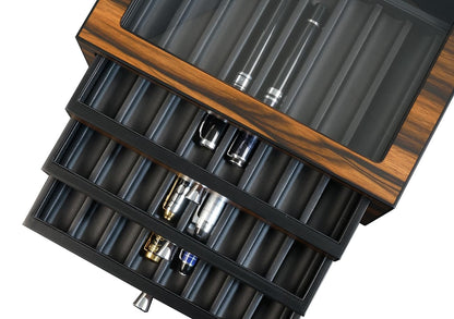 Decorebay Avid Pen Collector Case Wooden Fountain Pen Box and Organizer with Glass Window (Brown - 24 Pen)