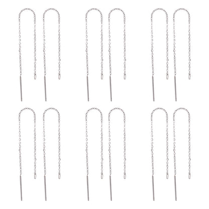 Pandahall 50 Pairs 304 Stainless Steel Long Ear Threads 3.85 Inch Dangle Earrings Thread Long Chain Earrings with Loop for Women Jewelry Earring Making