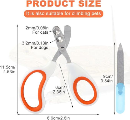 Bearded Dragon Nail Clippers, Stainless Steel Cat Nails Trimmer, Small Animal Nail Clippers for Birds Hamsters Rabbits Chameleon, Bearded Dragon Supplies Professional Claw Trimmers(Orange)