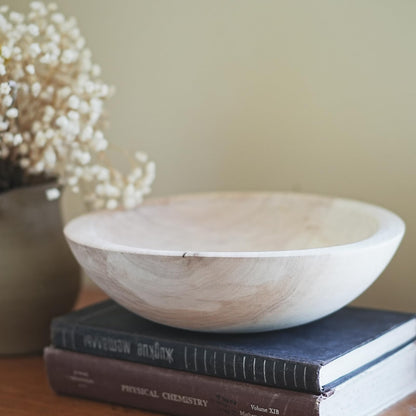 RUIRUICO Wooden Decorative Bowl, Farmhouse Centerpiece (Natural)