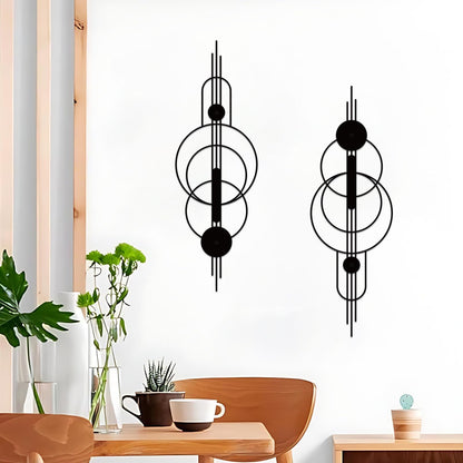 ruelen 2 Pcs Small Metal Abstract Wall Art, Modern Minimalist Wall Decor Single Line Art Metal Vertical Wall Decor Geometric Wall Hanging Sculptures for Home Bedroom Living Room, 15.7 x 5.1 Inch