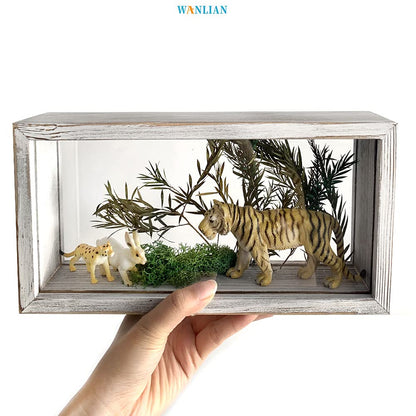 Shadow Photo Frame,Wooden Double-Sided High-Definition Plexiglass Storage Box, DIY Display Box, Suitable for Dried Flowers, Specimens, Handicrafts, Baby Souvenirs and Photos (Rustic White)