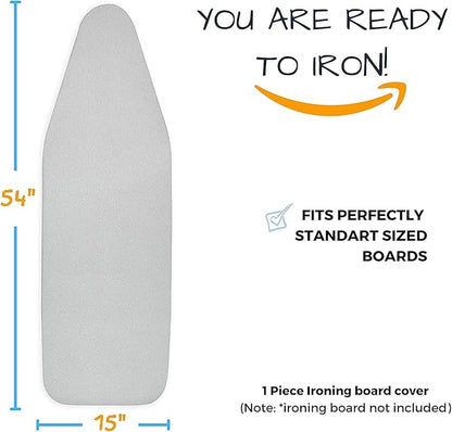 SAVUK Ironing Board Cover and Pad Standard Size Silicone Coated 4 Layers 15x54