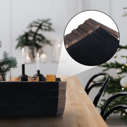 Wooden Table Runner,Natural Durable Wood Table Runner,25 x 12 Inches,Coffee Table Runner with Thick Felt Backing,Table Decorations for Dining Room,Farmhouse Decor,Wedding Decor,Brown
