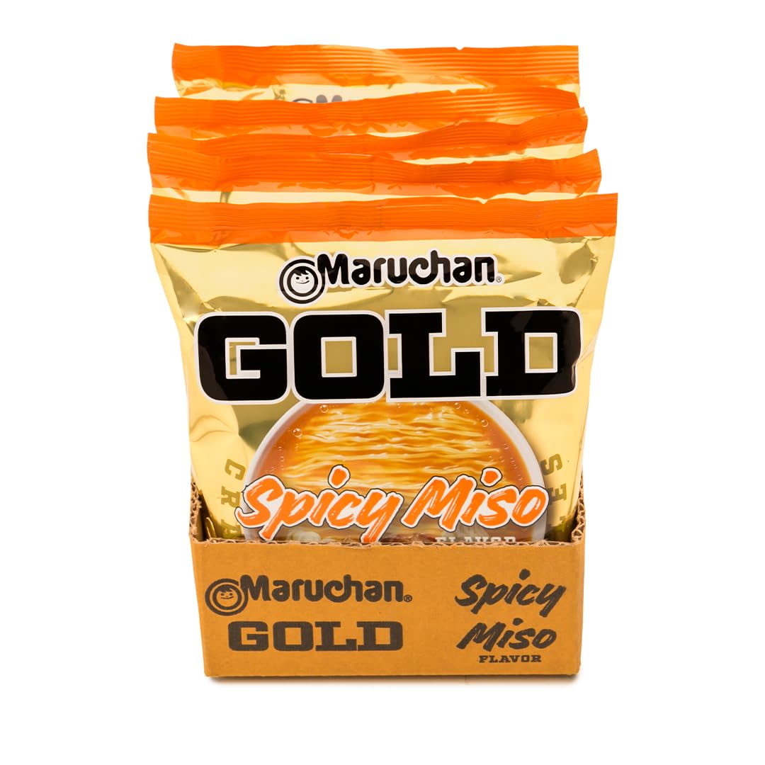 Maruchan Gold Spicy Miso Craft Ramen Noodles, Restaurant Quality Instant Ramen, 4.21 Oz, 5 Count