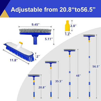 ITTAHO 12" Wide Floor Scrub and Grout Brush Set