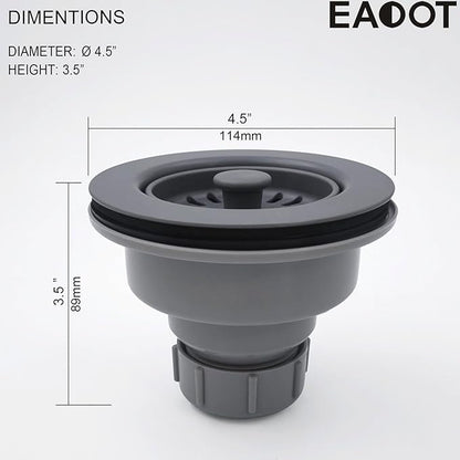 3-1/2 Inch Polymer Urban Gray Sink Drain Assembly
