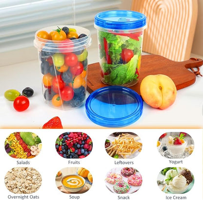 10 Pack 34oz Reusable Freezer Food Storage Containers