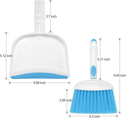 NACENA Small Dust Pan and Brush Set, Mini Broom and Dustpan Set Small Hand