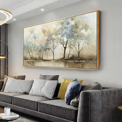 VHMING Abstract Wall Art Artwork Retro Trees Pictures Decor Canvas Painting Framed Ready to Hang Living Room Bedroom and Office Wall Decor 20x40 Inch