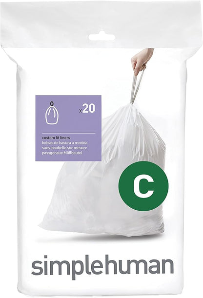 simplehuman Code C Custom Fit Drawstring Trash Bags in Dispenser Packs