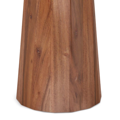 SIMPLIHOME Dayton End Table - 13 inch Wide Solid Acacia Wood Round Accent Table in Light Cognac, Handcrafted Contemporary Nightstand or Lamp Stand for Living Room with Textured Finish, Assembled