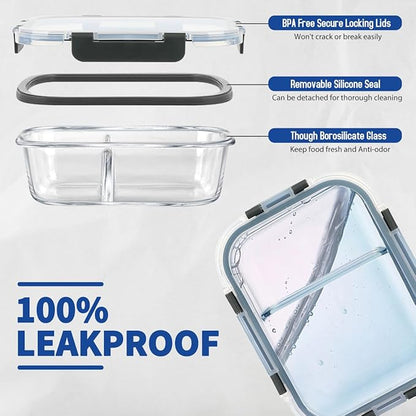 42pcs Glass Food Storage Containers