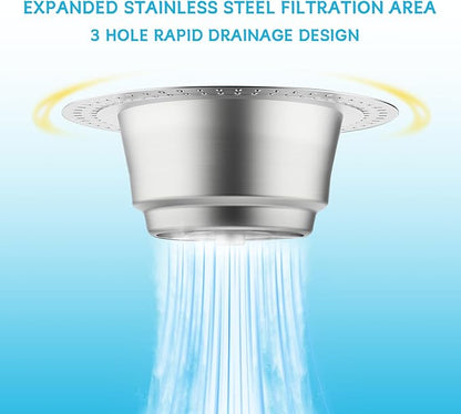 3 in 1 Kitchen Sink Drain Strainer, Upgraded Pop Up Kitchen Sink Stopper