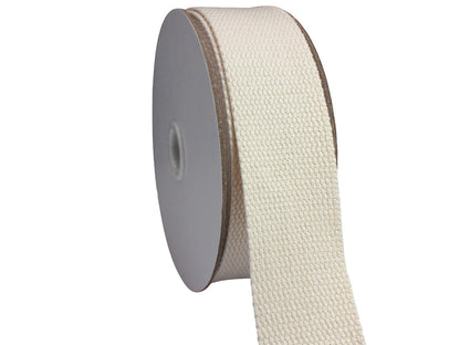 JESEP YONG 1 1/2 inch 30ft Ivory White Heavy Cotton Webbing Strap Wide Flat Weave Webbing Strap for Cloth Tote Bag, Pet Collars, DIY Projects, Crafts, Outdoor Accessories