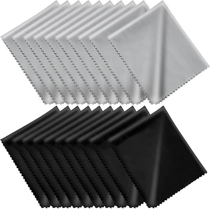 Microfiber Cleaning Cloths 20 Pack in Individual Vinyl Pouch, CKANDAY Glasses