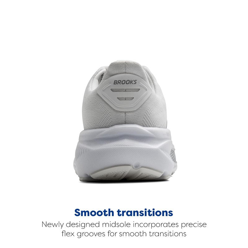 Brooks Women’s Ghost 17 Neutral Running Shoe - White/White/Grey - 11.5 Medium