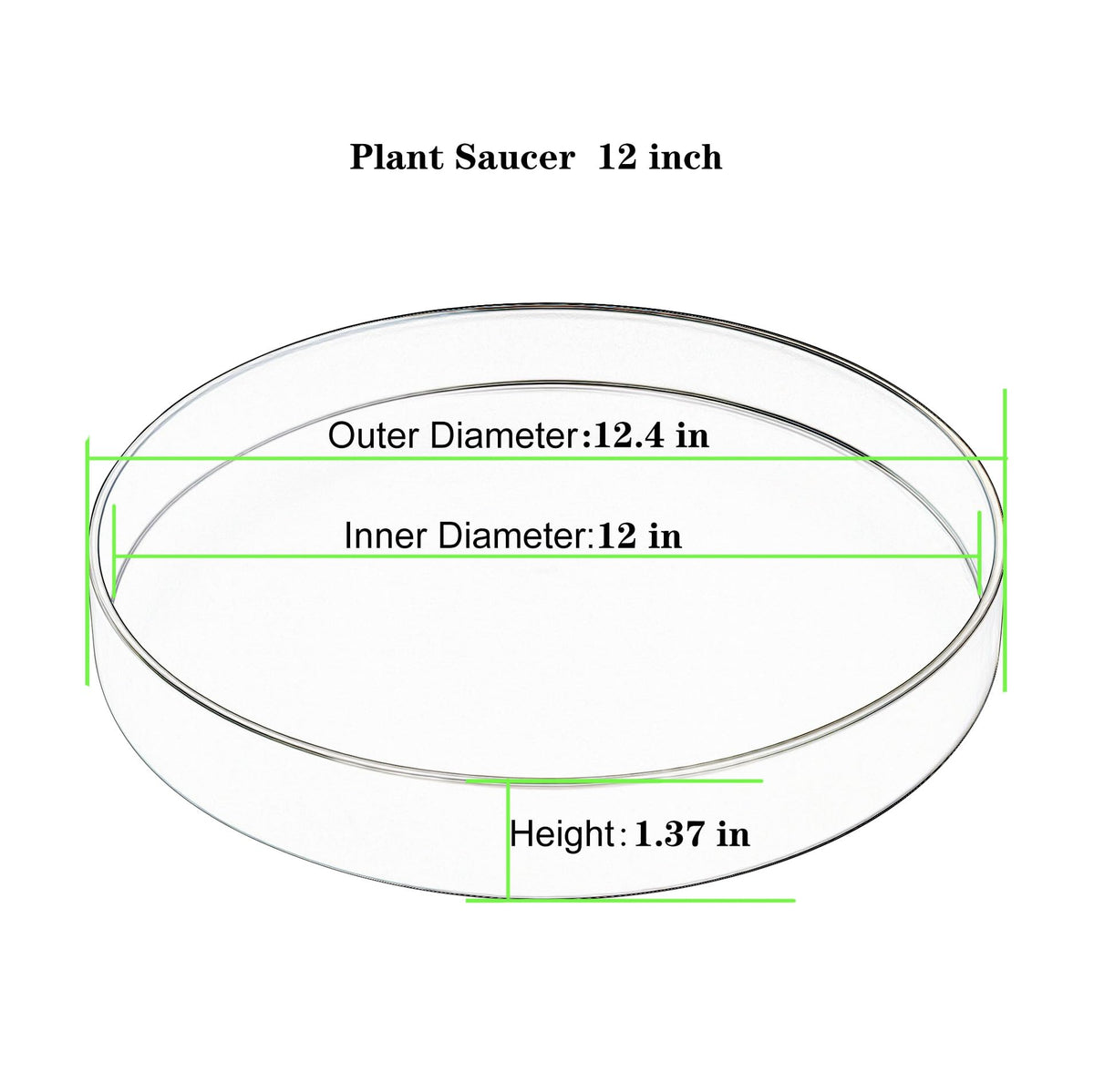 Afrine 1 Pack 12 inch Plant Saucer Drip Tray, Heavy Sturdy Plastic Planter Flower Pot Drainage Tray Plate Saucers for Indoor Outdoor Garden, Plant Water Drip Trays for pots Base (12", Beige)