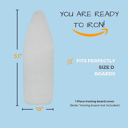 SAVUK Ironing Board Cover and Pad Standard Size Silicone Coated 4 Layers